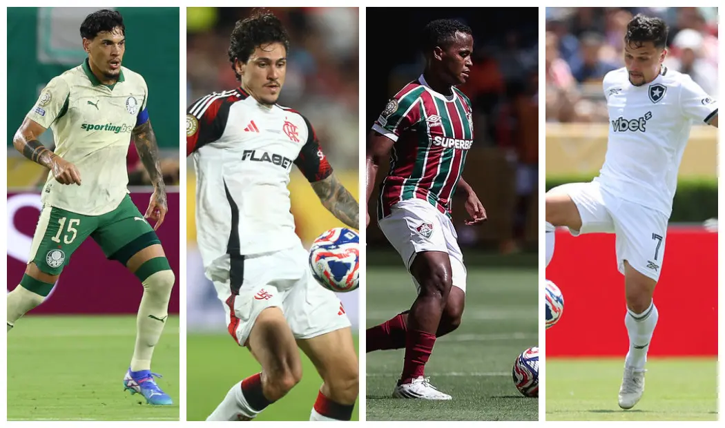Foto de Gustavo Gómez do Palmeiras, Pedro do Flamengo, Árias do Fluminense e Artur do Botafogo