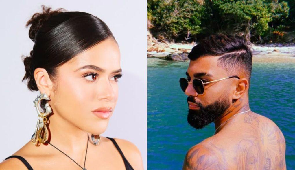 montagem com fotos de maisa silva e gabigol, que negaram rumor de romance