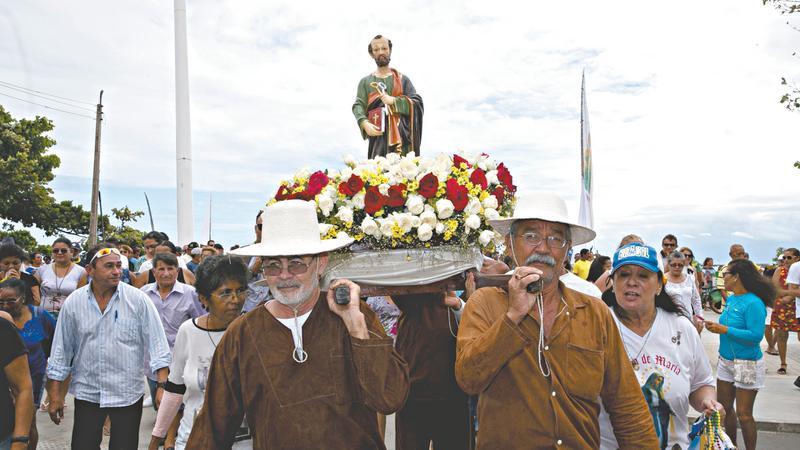 Pescadores em Festa de São Pedro dos Pescadores em Fortaleza