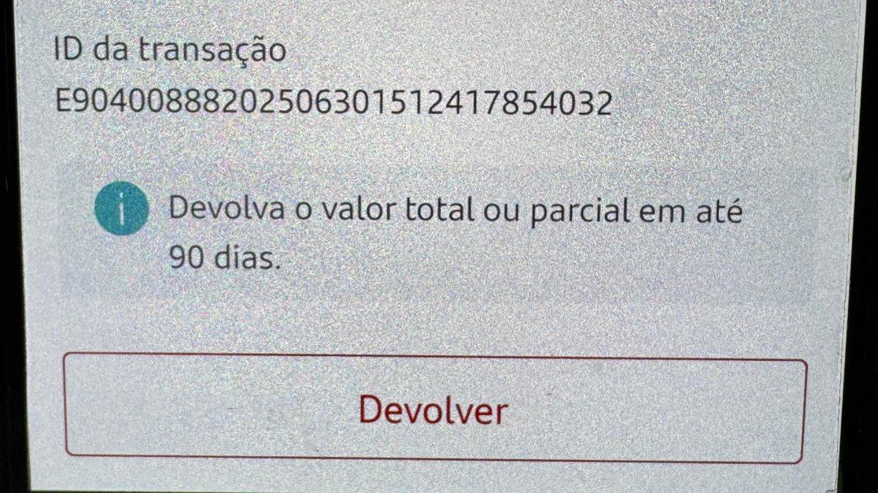 Botão de 'Devolver' em aplicativo do banco