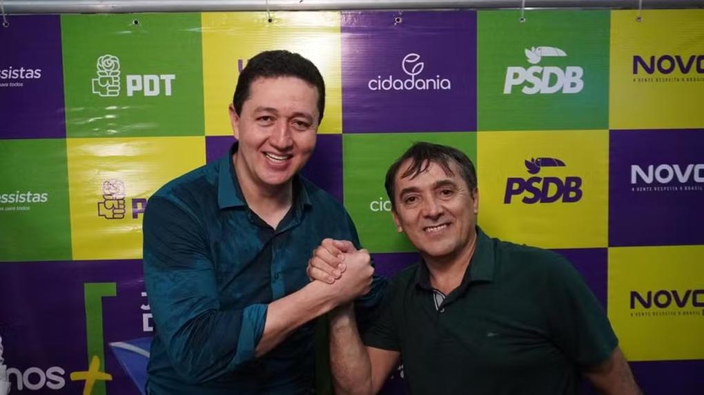 Glêdson Bezerra ao lado do vice prefeito Tarso Magno durante a campanha eleitoral de 2024