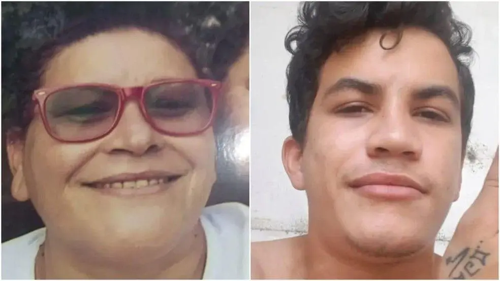 Imagens de Yago e Cleia, em registros pessoais para matéria onde homem foi preso suspeito de matar a própria mãe em Meruoca