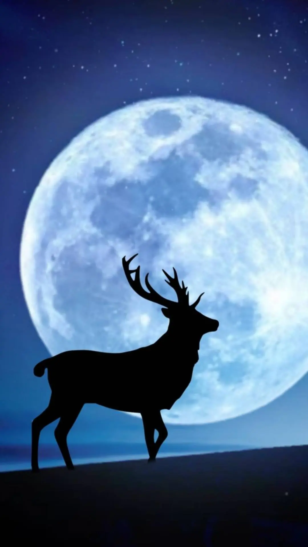 Imagem mostra veado visível pela lua, ilustrando Lua de Veado