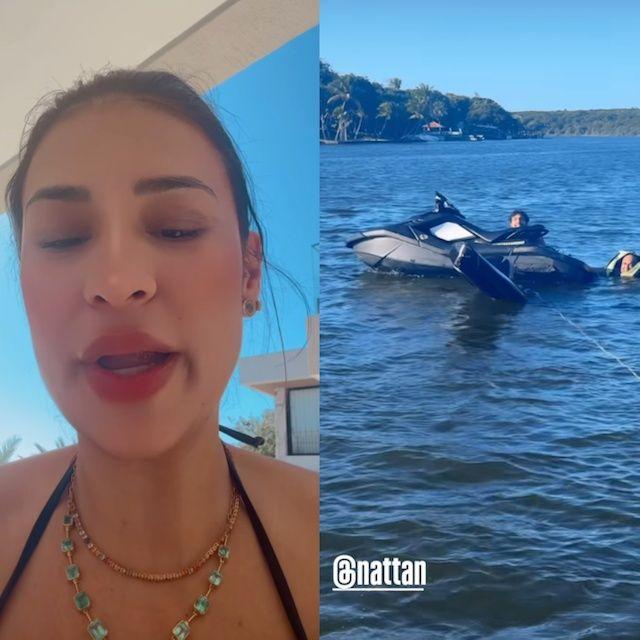 Simone mostrou o momento que resgatou Nattan em lagoa