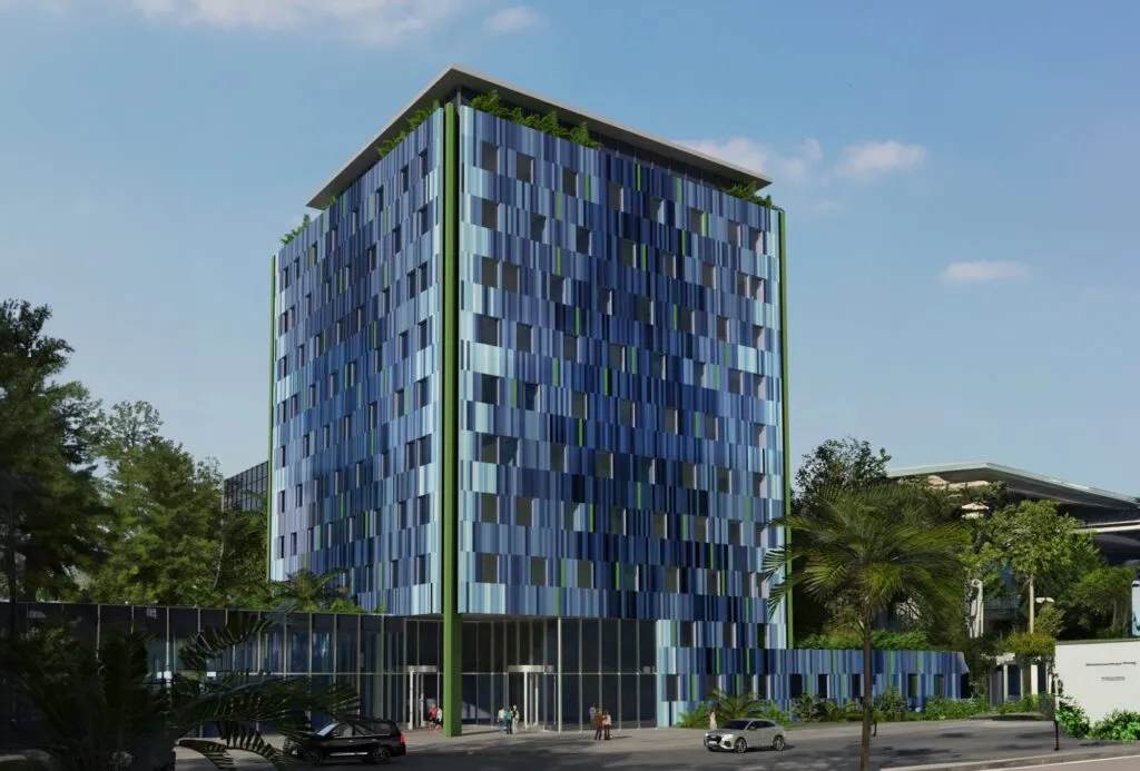 Ilustração da primeira unidade City Express by Marriott no Brasil, em construção em Suape (PE)