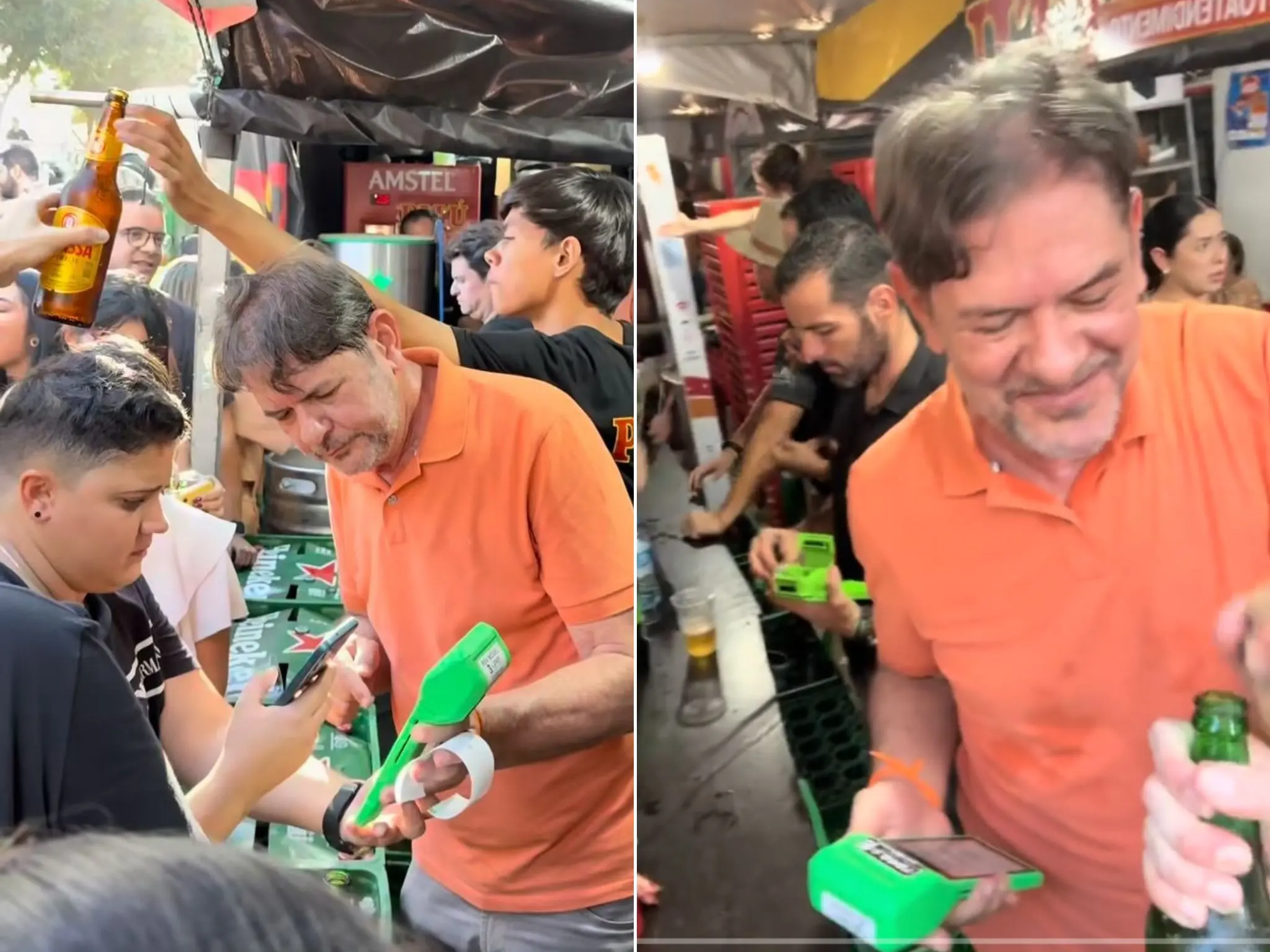 Senador Cid Gomes dentro de barraca de bebidas durante a Expocrato 2025