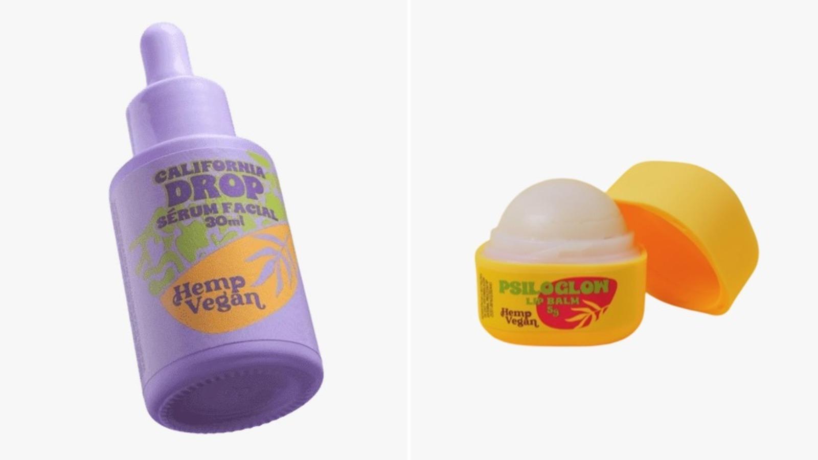 Montagem de fotos mostra produtos Hemp Vegan