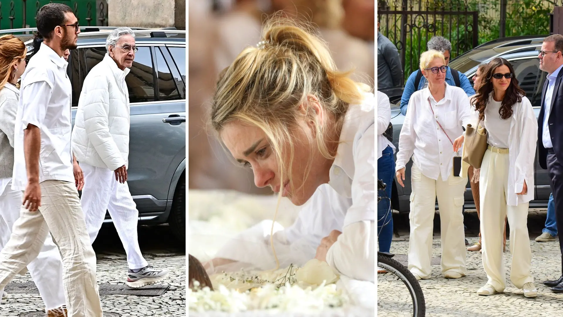 Fotos de Caetano Veloso, Carolina Dieckmann e Bruna Marquezine no velório de Preta Gil