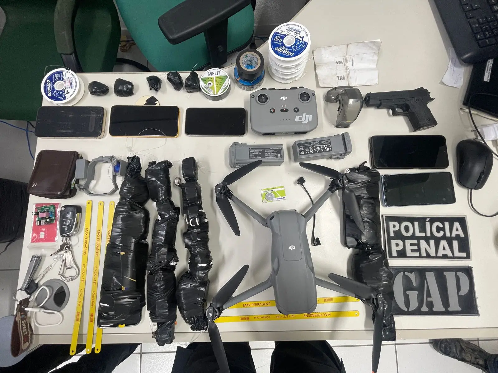 policia penal apreensao armas gap drone trafico drogas