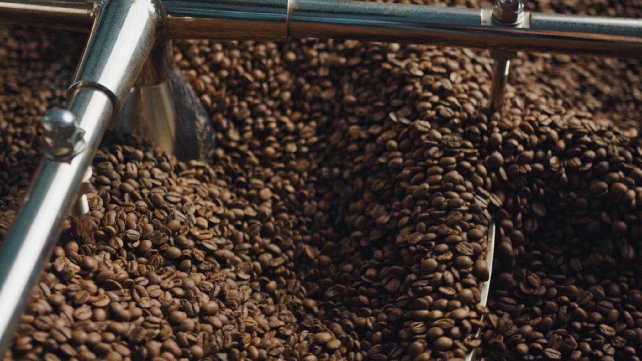 Grãos de café recém-torrados