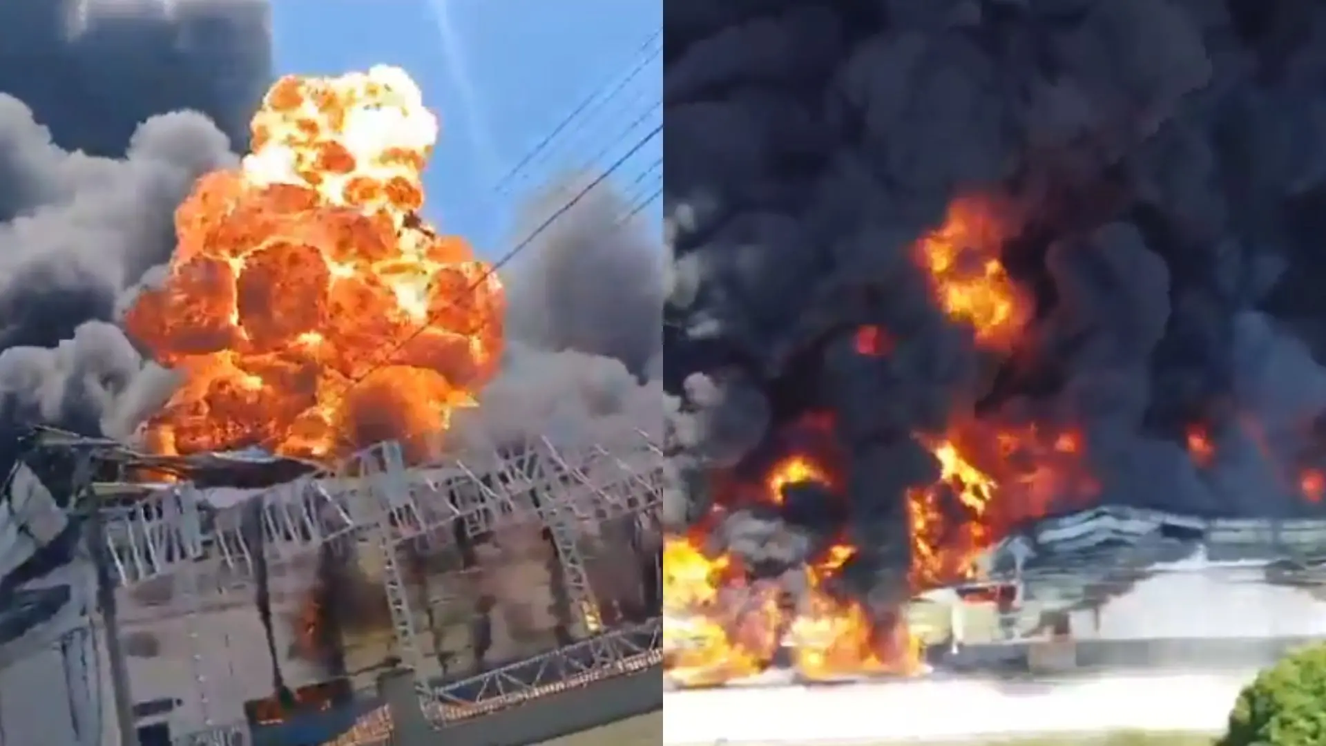 Imagens do incêndio de grandes proporções que atingiu a fábrica Effa Motors