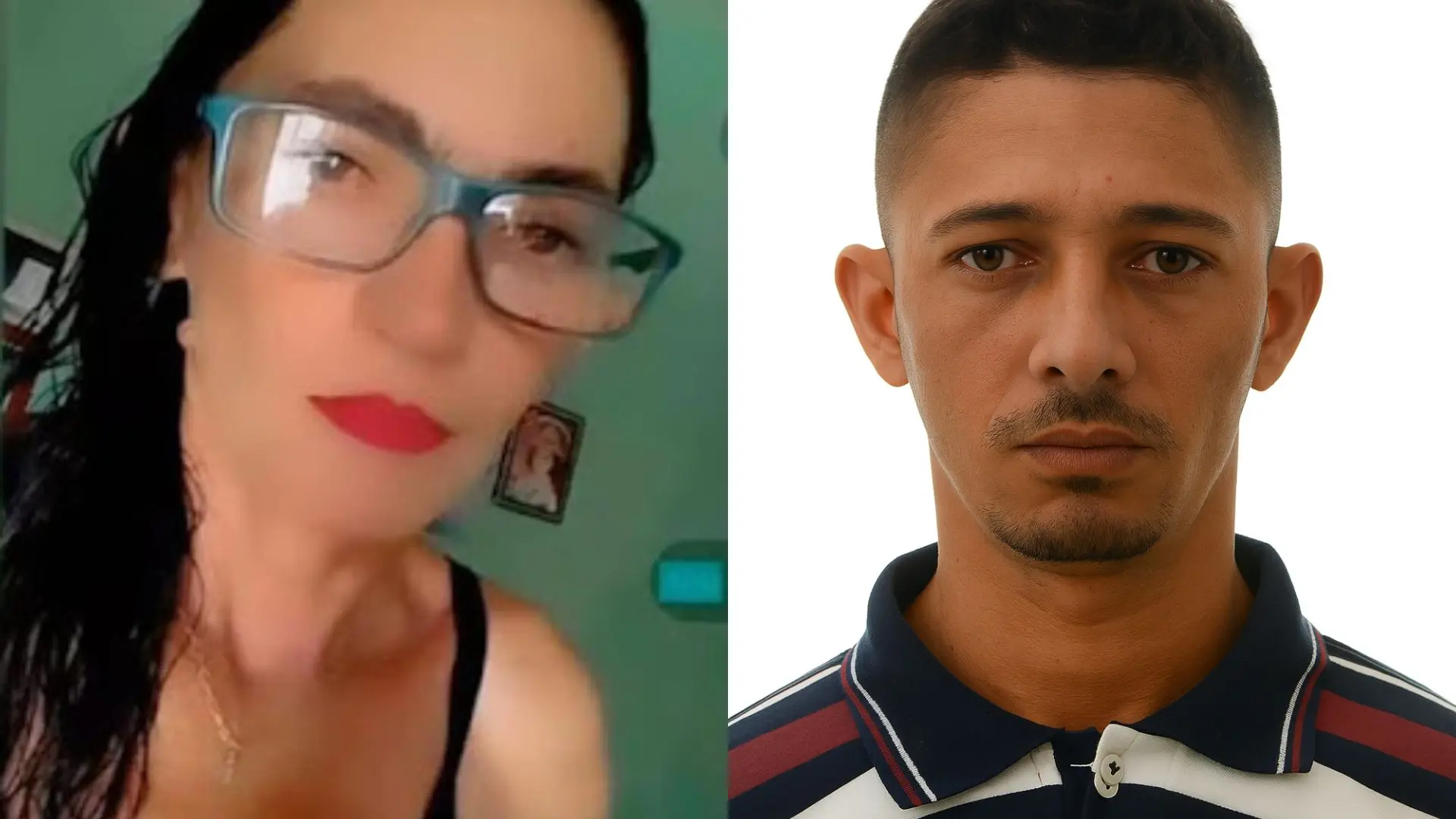 Colagem com as fotos da sogra e genro. Imagem usada em matéria informando que vítima morre após levar soco e bater a cabeça