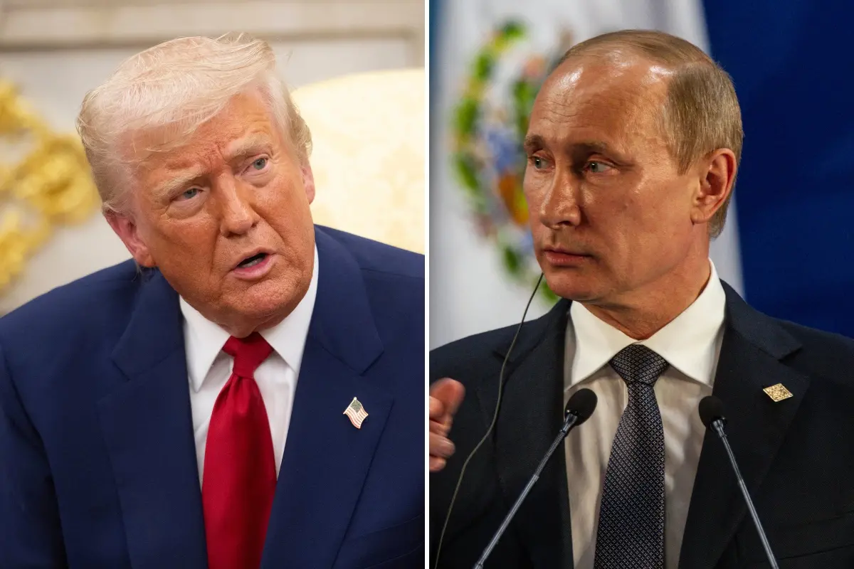 Imagem de Donald Trump e Vladimir Putin para matéria sobre Trump anunciar encontro com Putin no Alasca para discutir guerra na Ucrânia