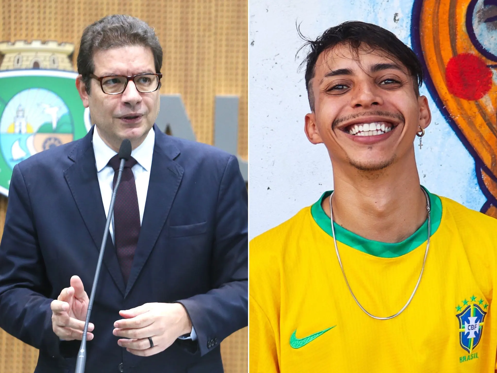 Fotos mostram o deputado estadual Renato Roseno e o influenciador Leo Suricate, respectivamente