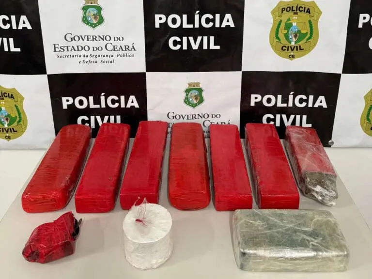 Fotos de drogas apreendidas pela polícia cearense durante a Operação Nordeste Integrado