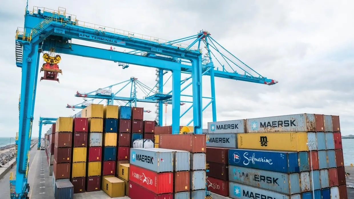 Vista aérea de parte de cargas no Porto do Pecém