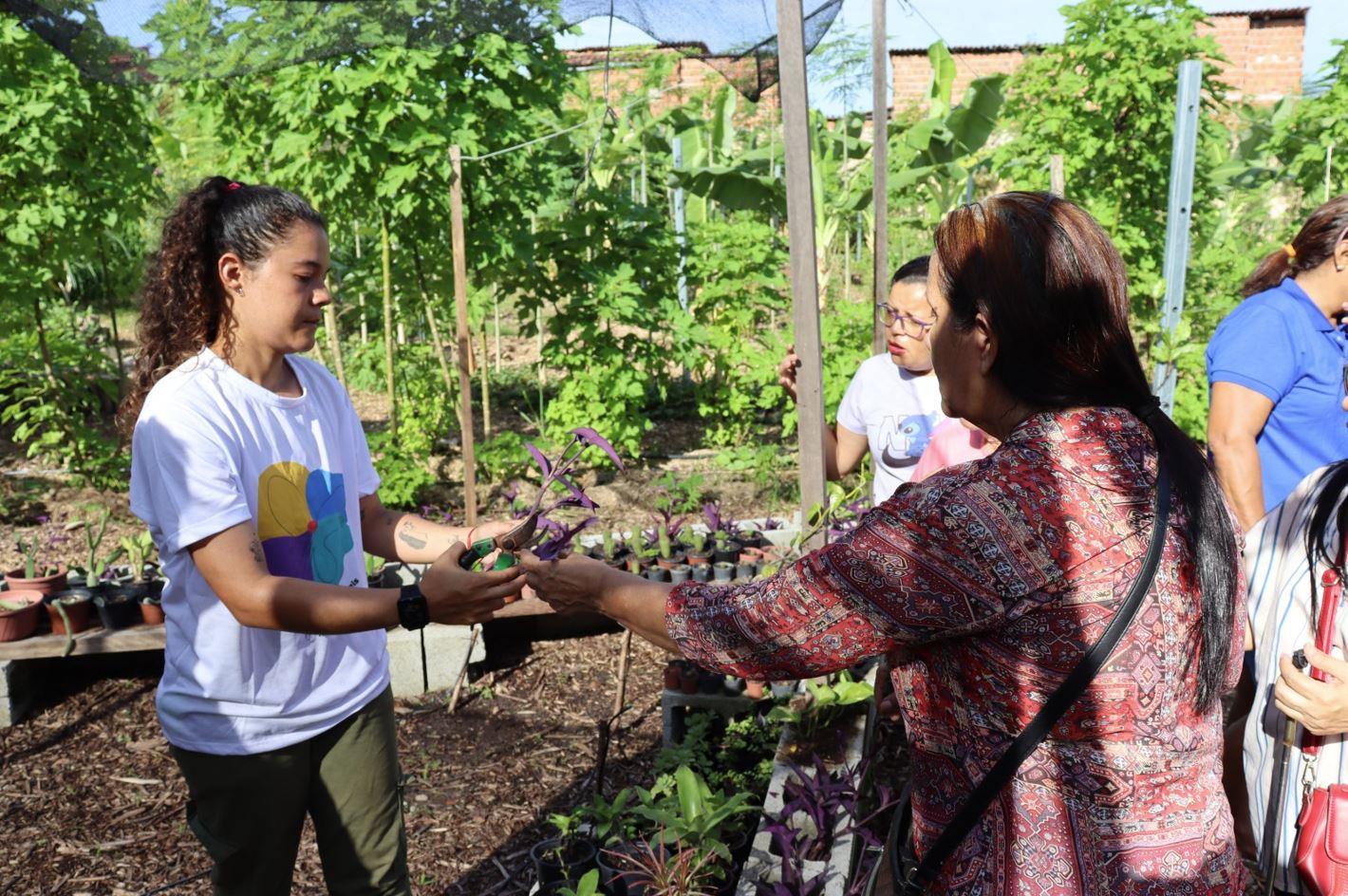 foto do projeto Ecoinec Agroecologia Mulheres, do Inec), com oficinas gratuitas em agricultura urbana com foco no empreendedorismo feminino