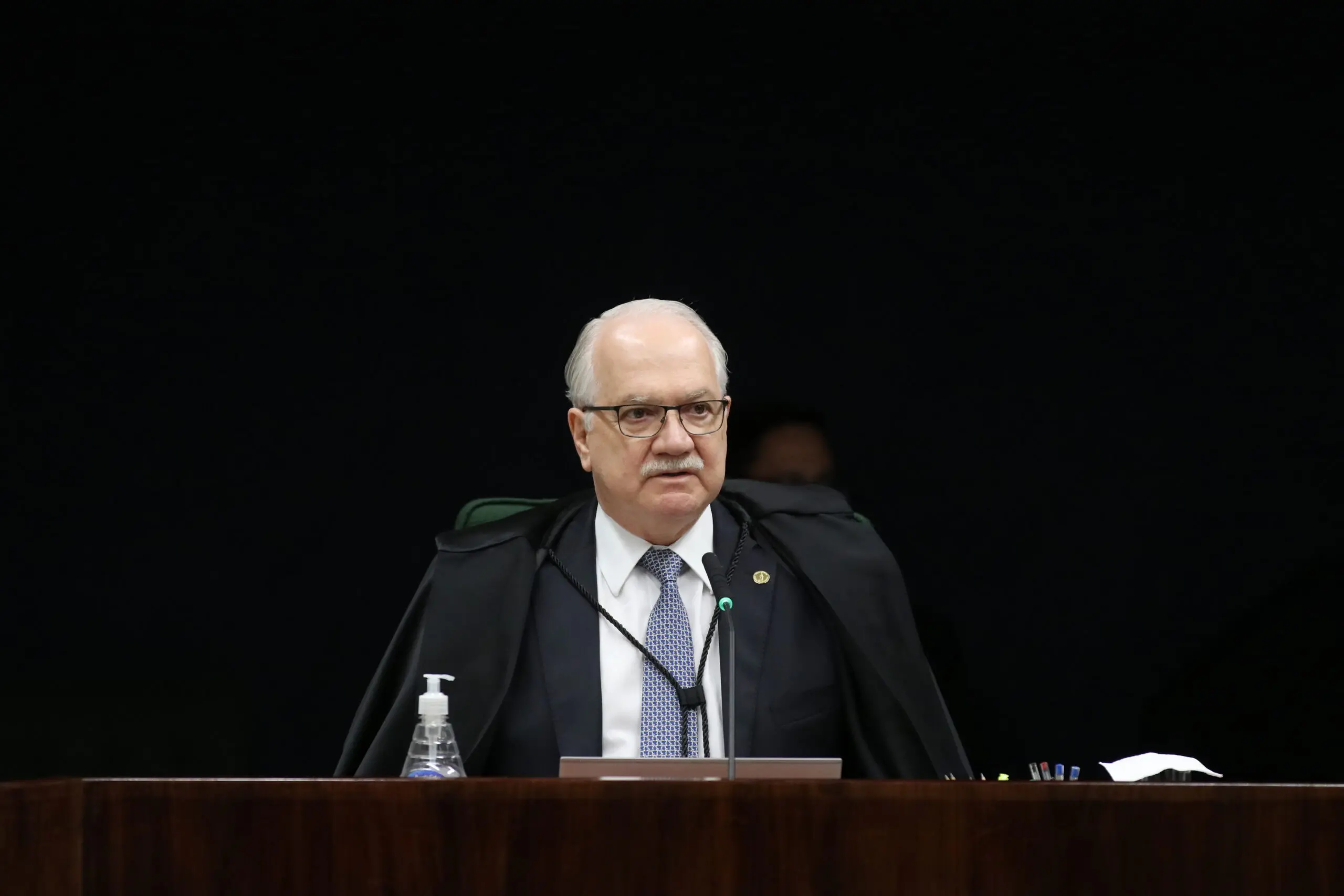 Ministro Edson Fachin que foi eleito presidente do STF e ministro Alexandre de Moraes será seu vice