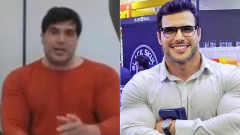 Colagem com duas fotos mostram Renê da Silva Nogueira Júnior, empresário suspeito de matar gari em Belo Horizonte