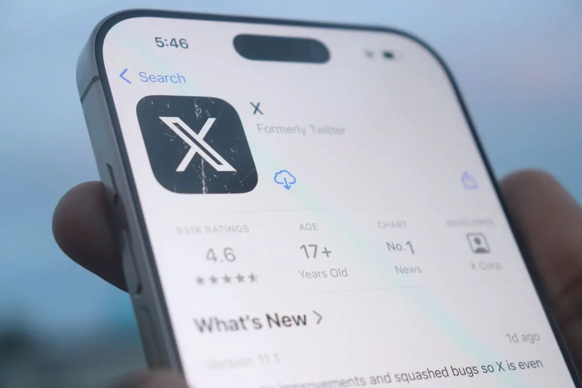 Foto do X na app store do iPhone