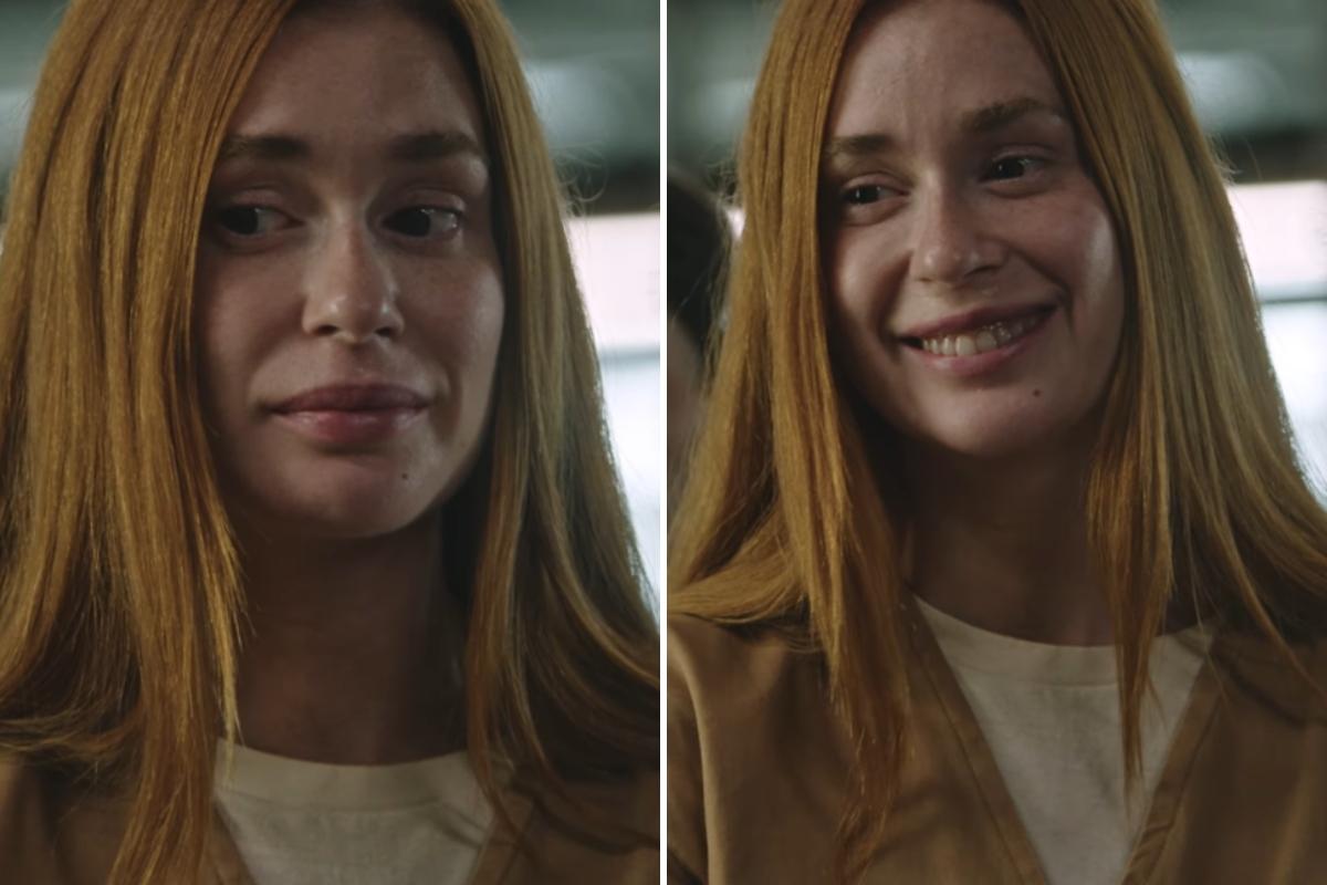Imagem de Marina Ruy Barbosa, no primeiro teaser de Tremembé, em que ela aparece como Suzane von Richthofen