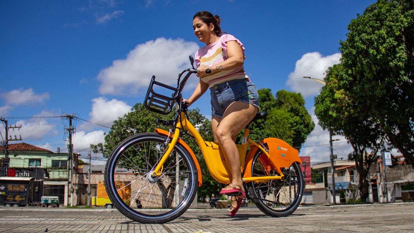 Usuária do Bicicletar em Fortaleza