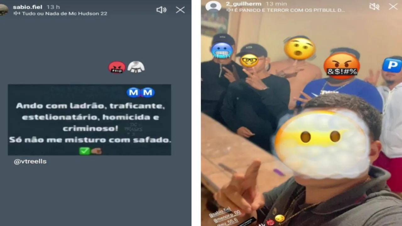 Em aplicativos de redes sociais, os criminosos mandam mensagens com ameaças a rivais ou a quem desobedecer a ordem do grupo