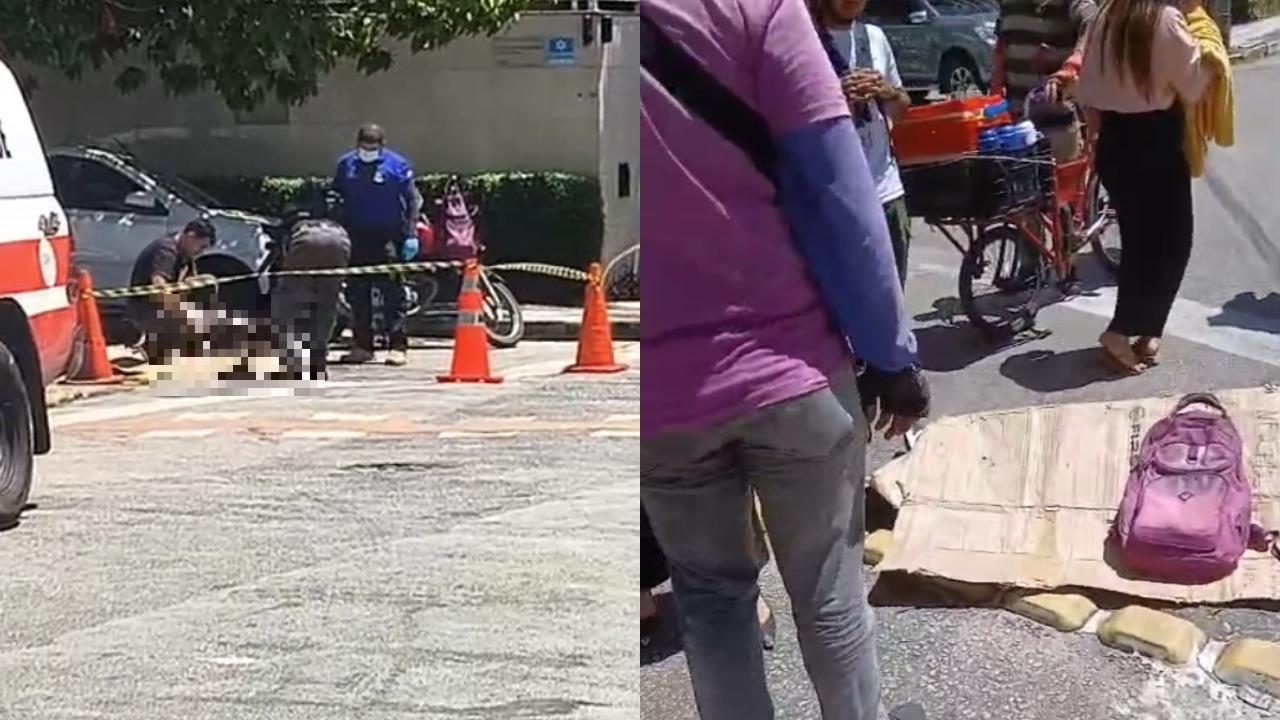 Pedestres chegaram a cobrir o corpo do motociclista com papelão