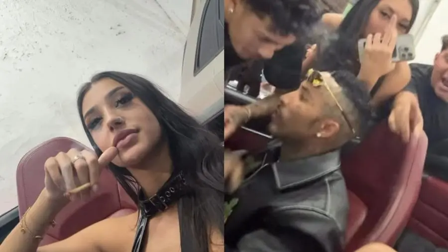 Foto de Bia Miranda durante acidente de Porsche