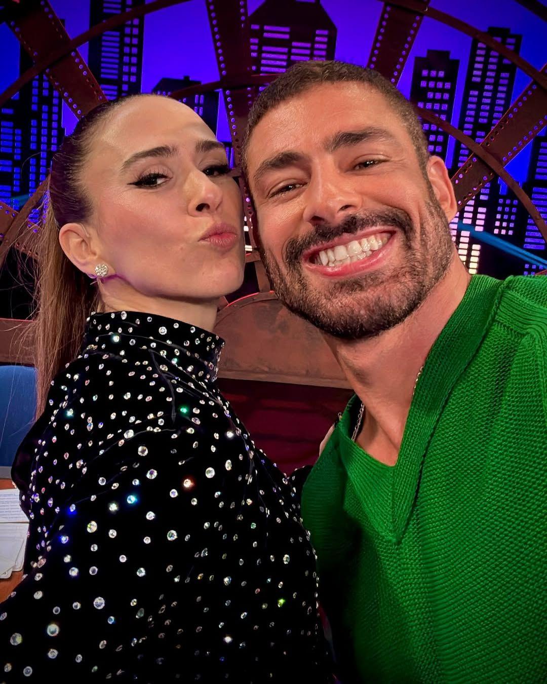 Cauã Reymond e Tatá Werneck nos bastidores do Lady Night