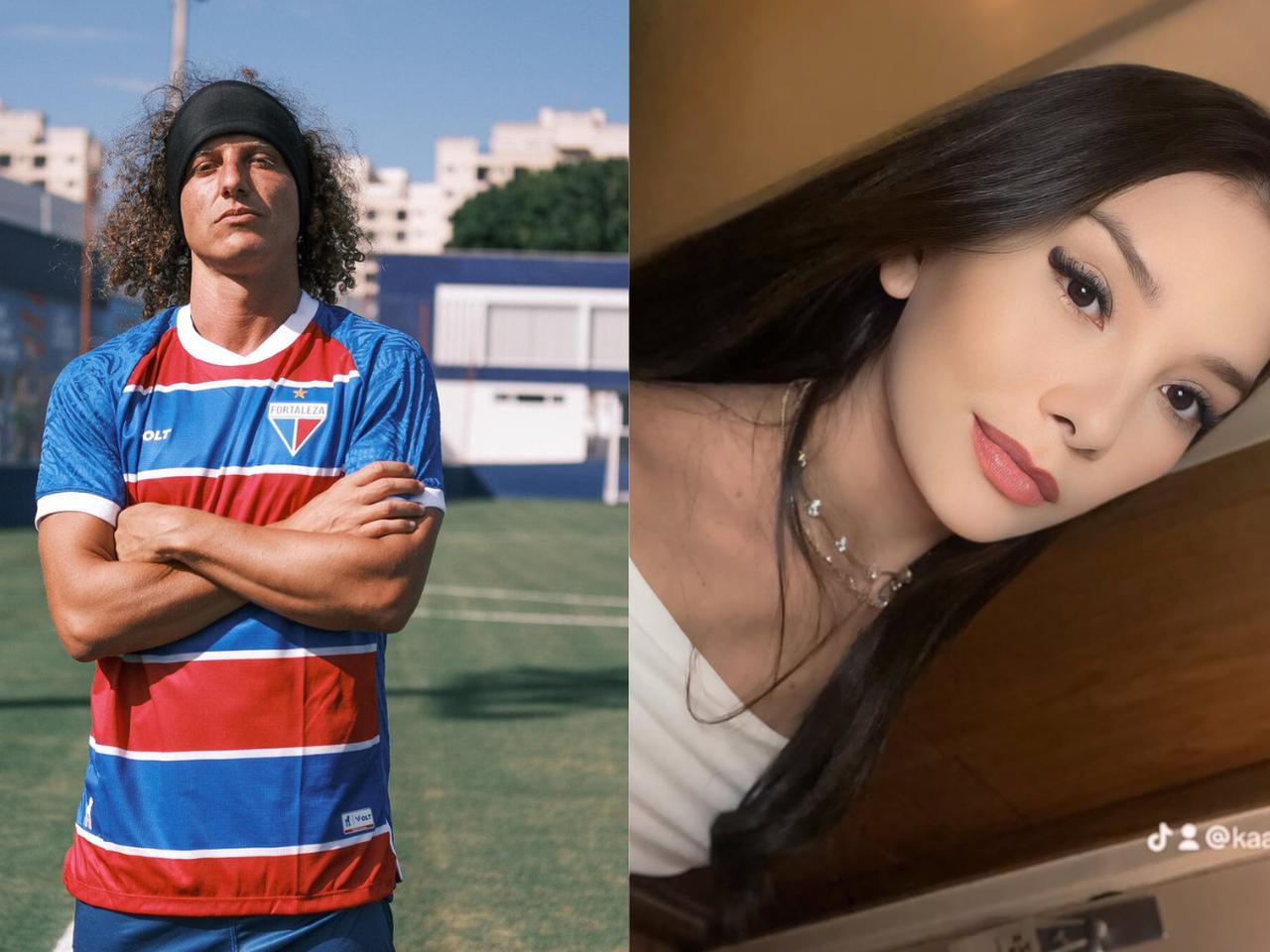 Montagem de fotos de David Luiz e Karol Calvacante