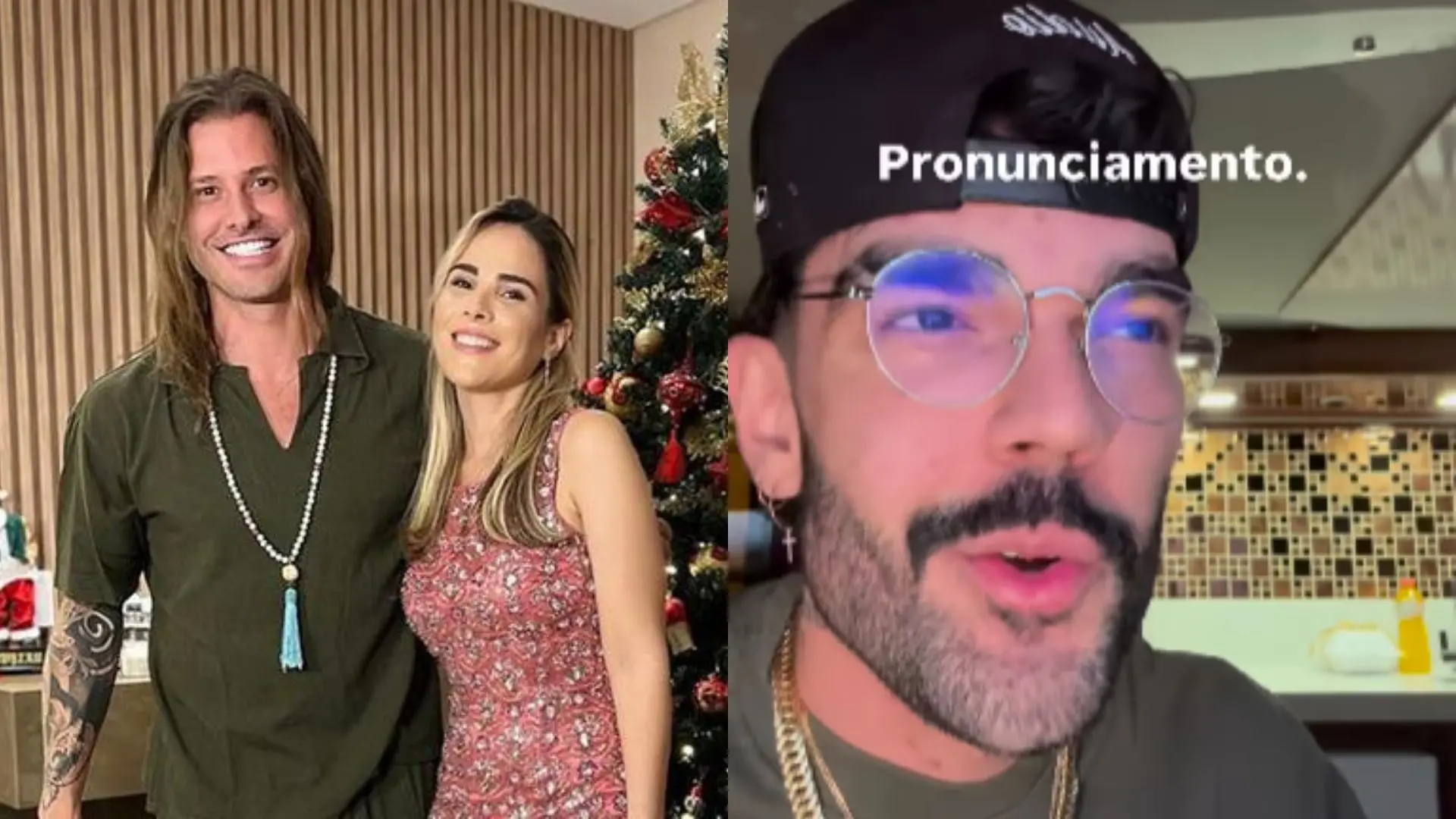 Colagem com fotos de Dado Dolabella, Wanessa Camargo e Luan Pereira