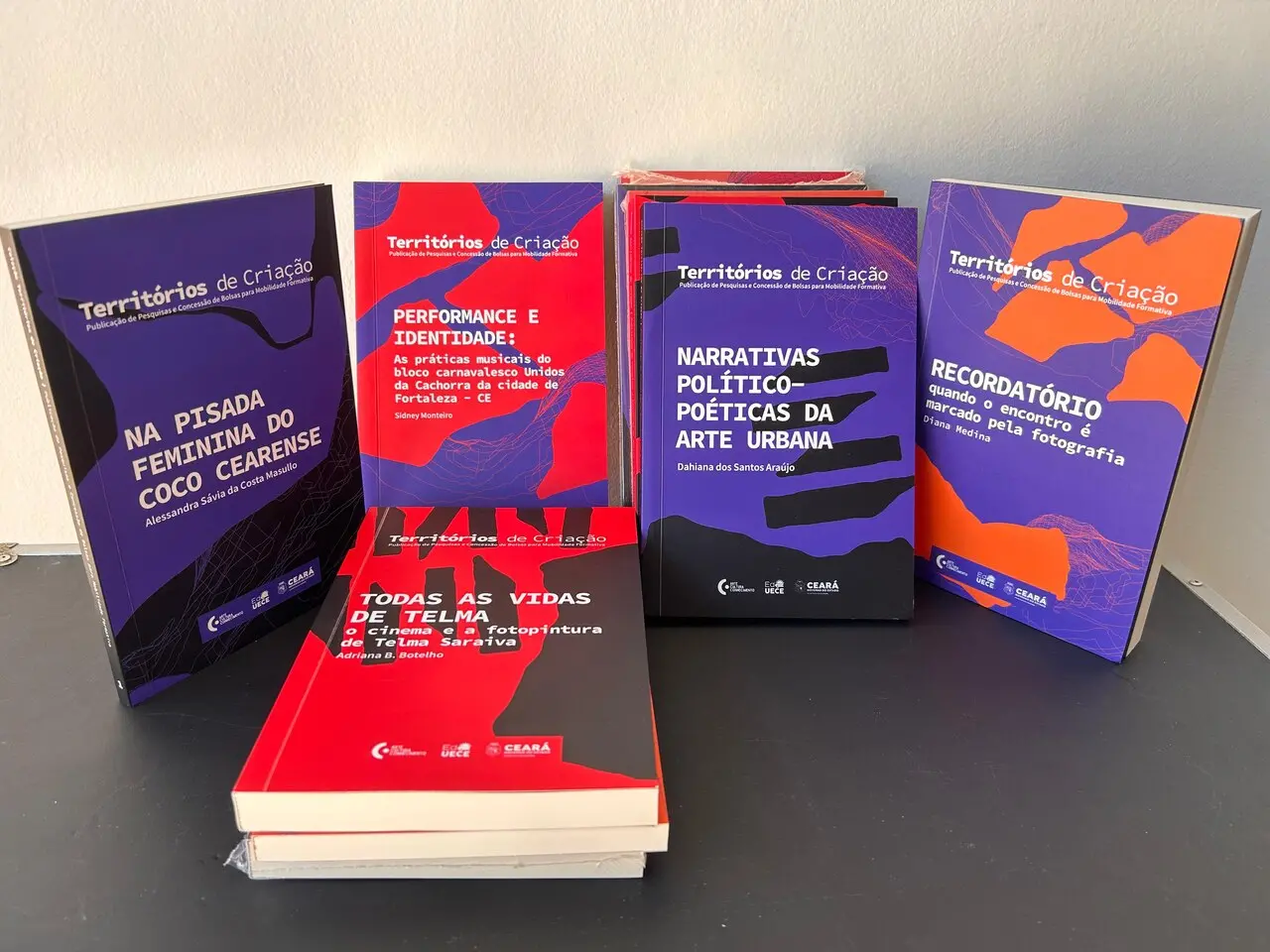 Alguns dos exemplares publicados pelo edital do Territórios de Criação, que deu origem ao Ceará Sem Fronteiras