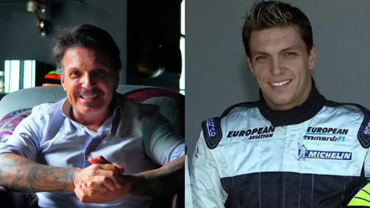 Tarso atualmente e em 2001, quando era piloto da Minardi