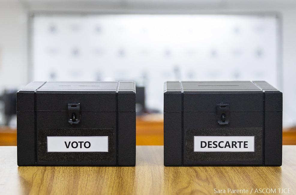 Urnas para votação no júri