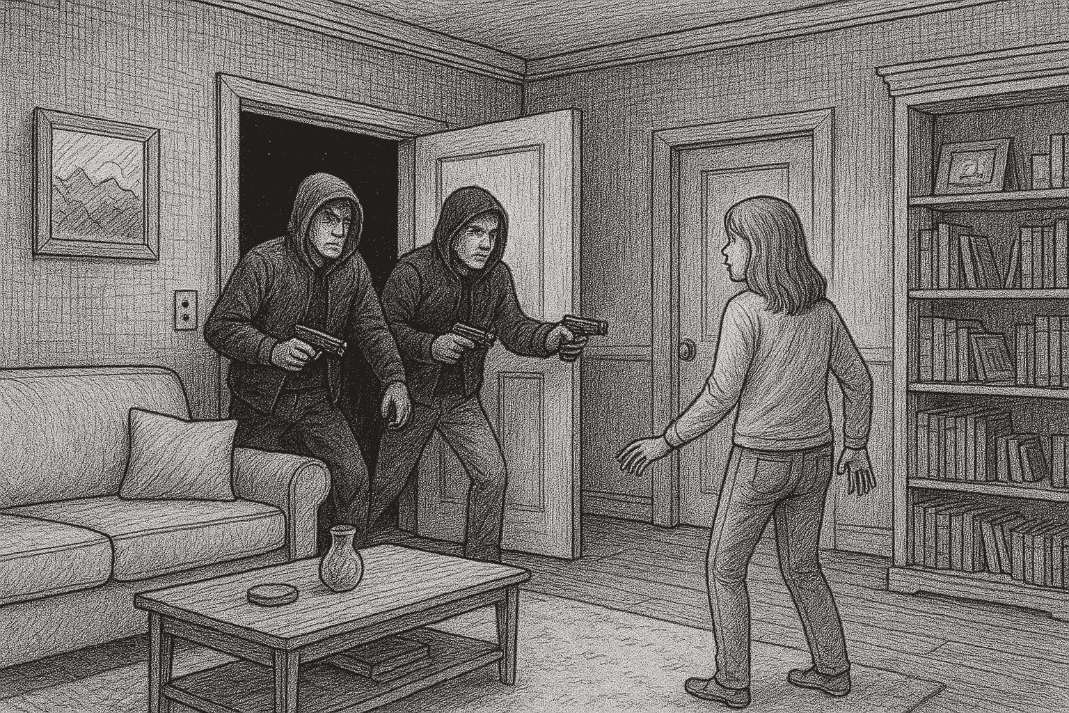 Homens armados entraram na casa informando serem da polícia