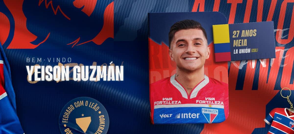 Foto do anúncio de Yeison Guzmán como reforço do Fortaleza