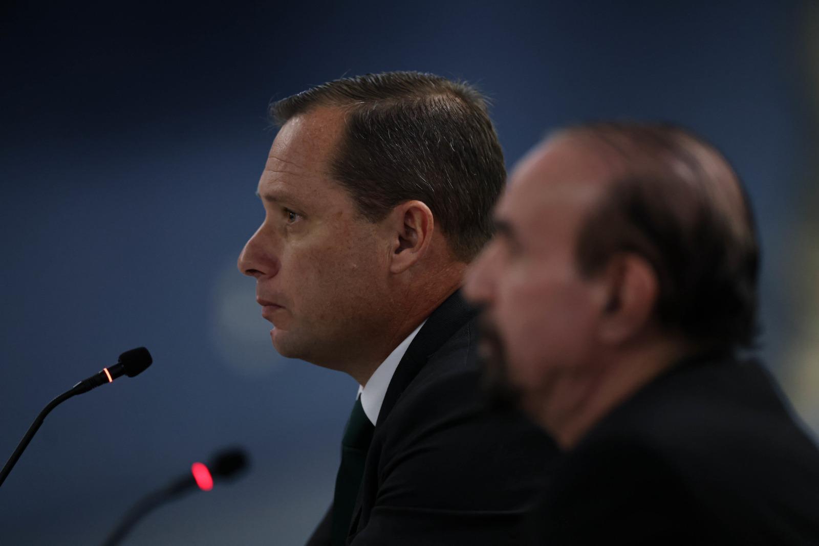 Mauro Cid de perfil durante interrogatório no STF