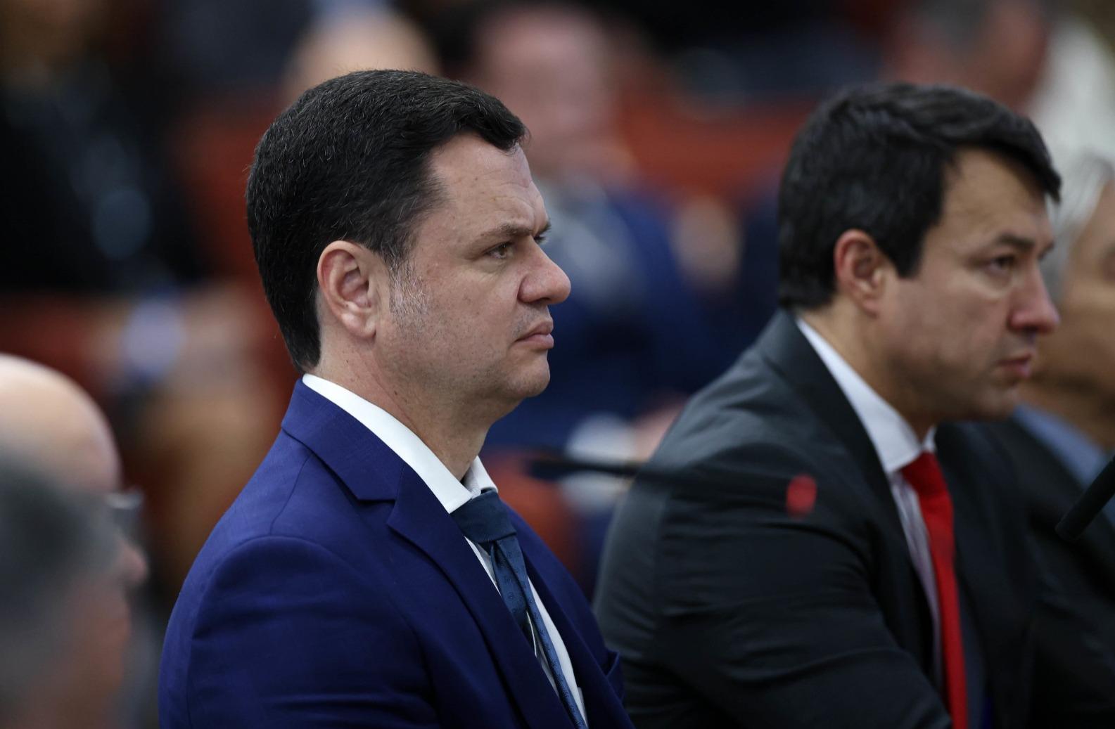 Anderson Torres de perfil em interrogatório no STF