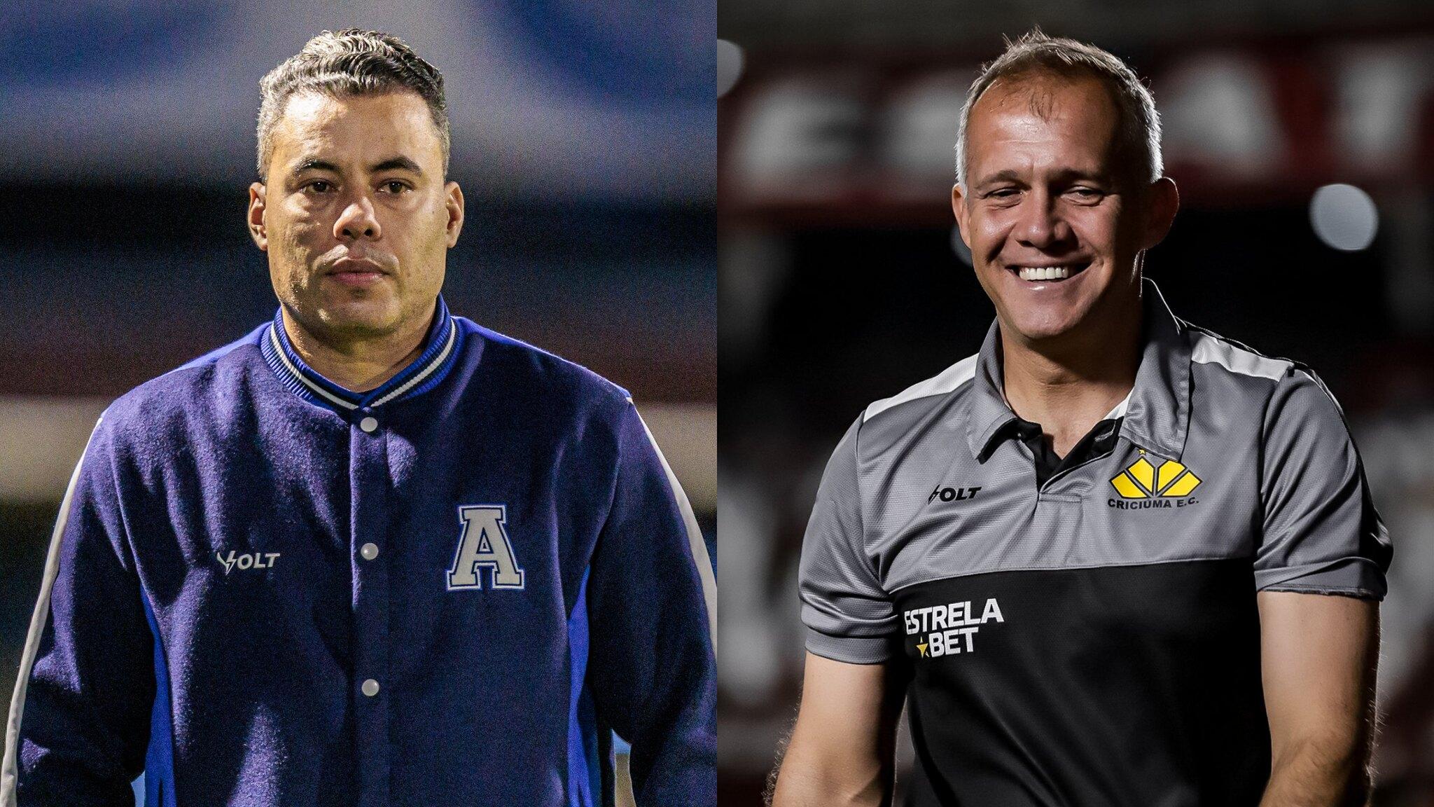Montagem com fotos de Jair Ventura, do Avaí, e Eduardo Baptista, do Criciúma, são os mais cotados para o cargo de técnico do Fortaleza