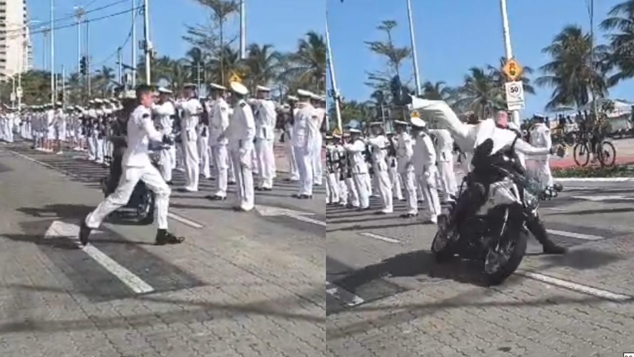 marinheiro atropelamento 7 de setembro desfile beira-mar fortaleza acidente motocicleta