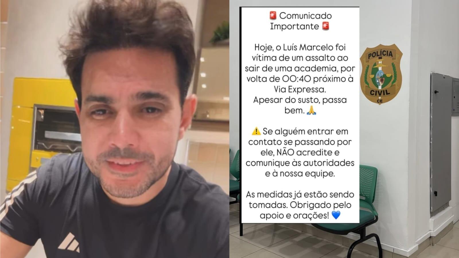 foto de cantor Luís Marcelo, que sofreu um assalto nesta terça-feira (9), em Fortaleza