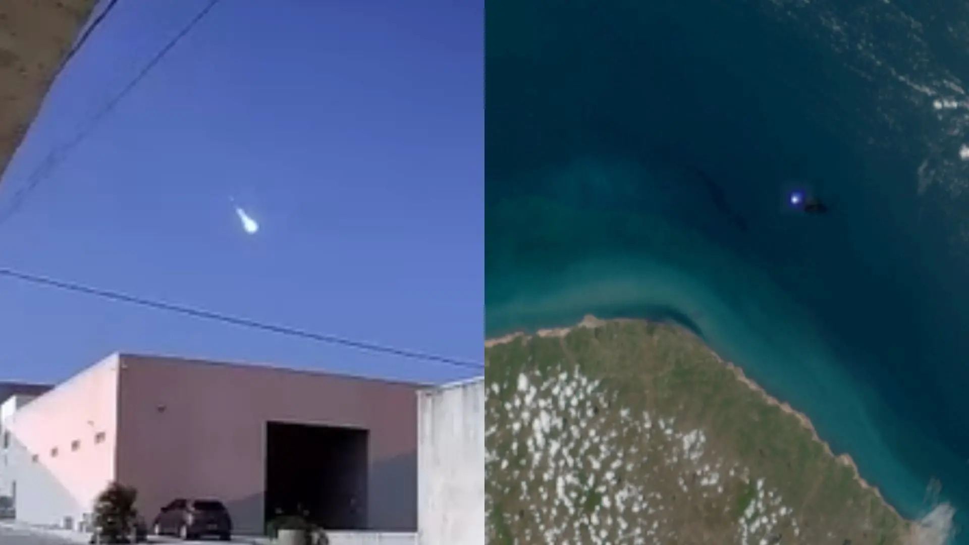 Imagens do meteoro caindo no Ceará e no oceano