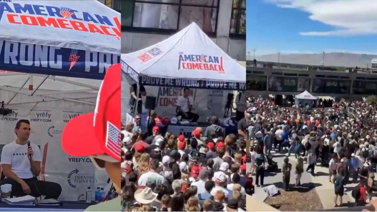 Momento em que Charlie Kirk foi baleado, mostrado em capturas de vídeo