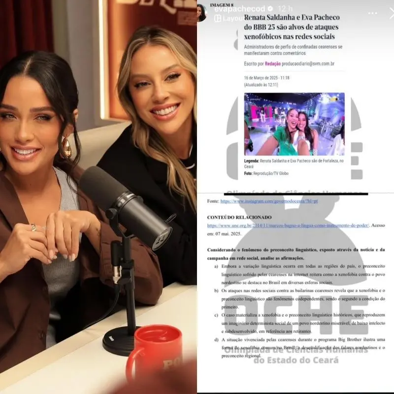 A xenofobia sofrida por Eva e Renata acabou virando questão de prova