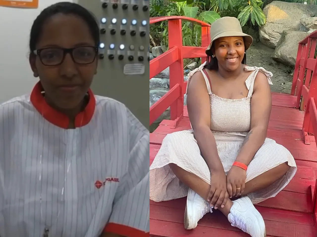 Foto-montagem de mulher que sofreu racismo na Drogasil e denunciou o caso