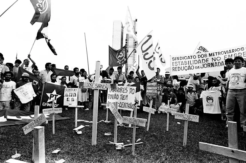 Durante todo o período da Constituinte, sindicatos se mobilizaram pelos direitos trabalhistas no Congresso