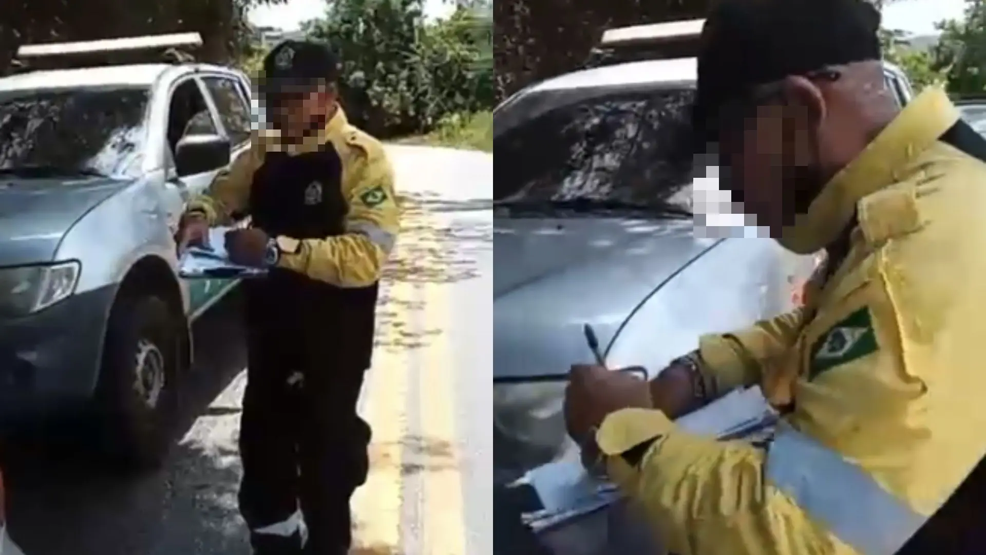 Agente do Agente do Detran-CE durante abordagem