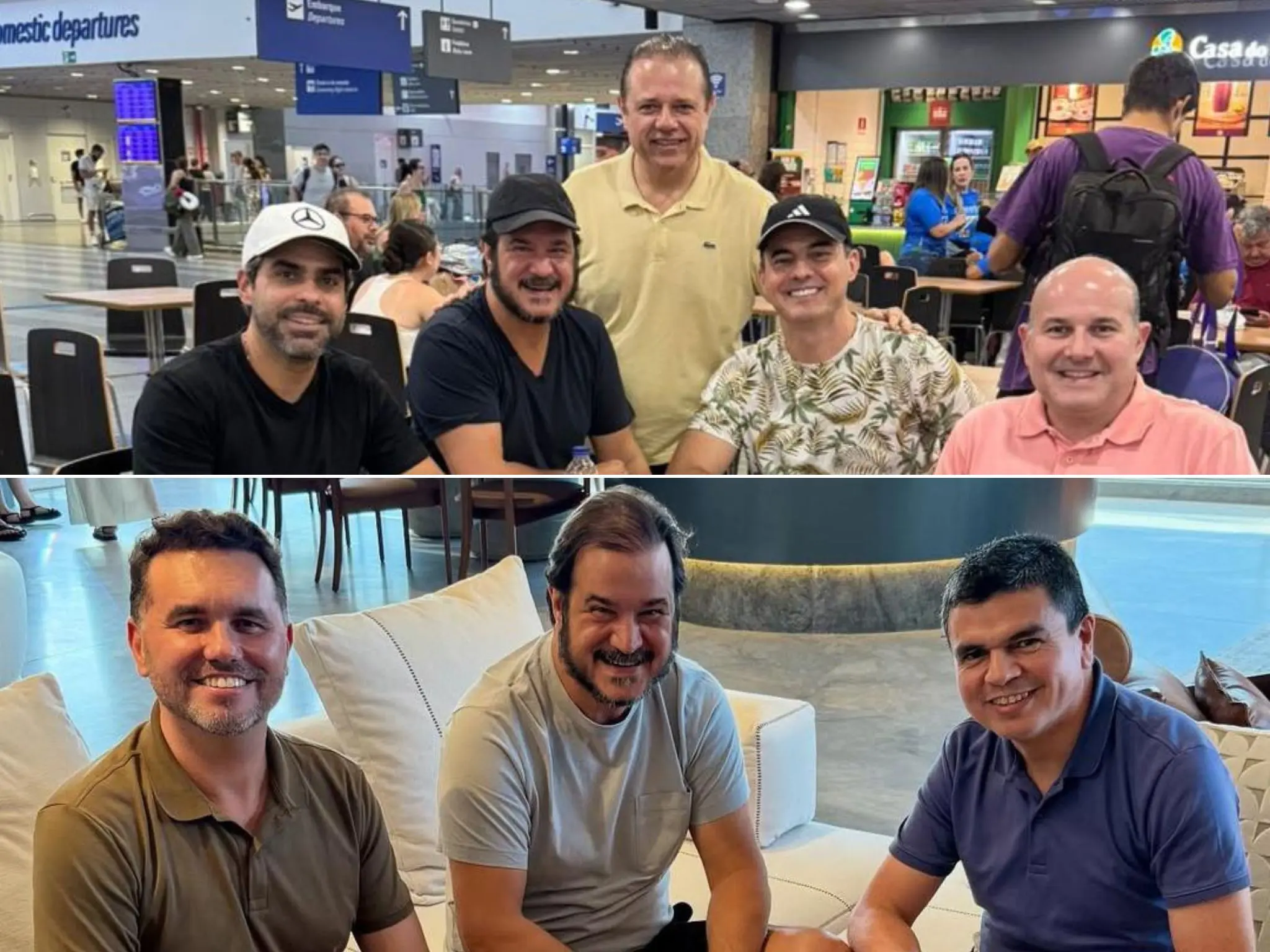 Fotos mostram Antônio Rueda em reuniões diferentes com lideranças da base governista e da oposição durante visita a Fortaleza