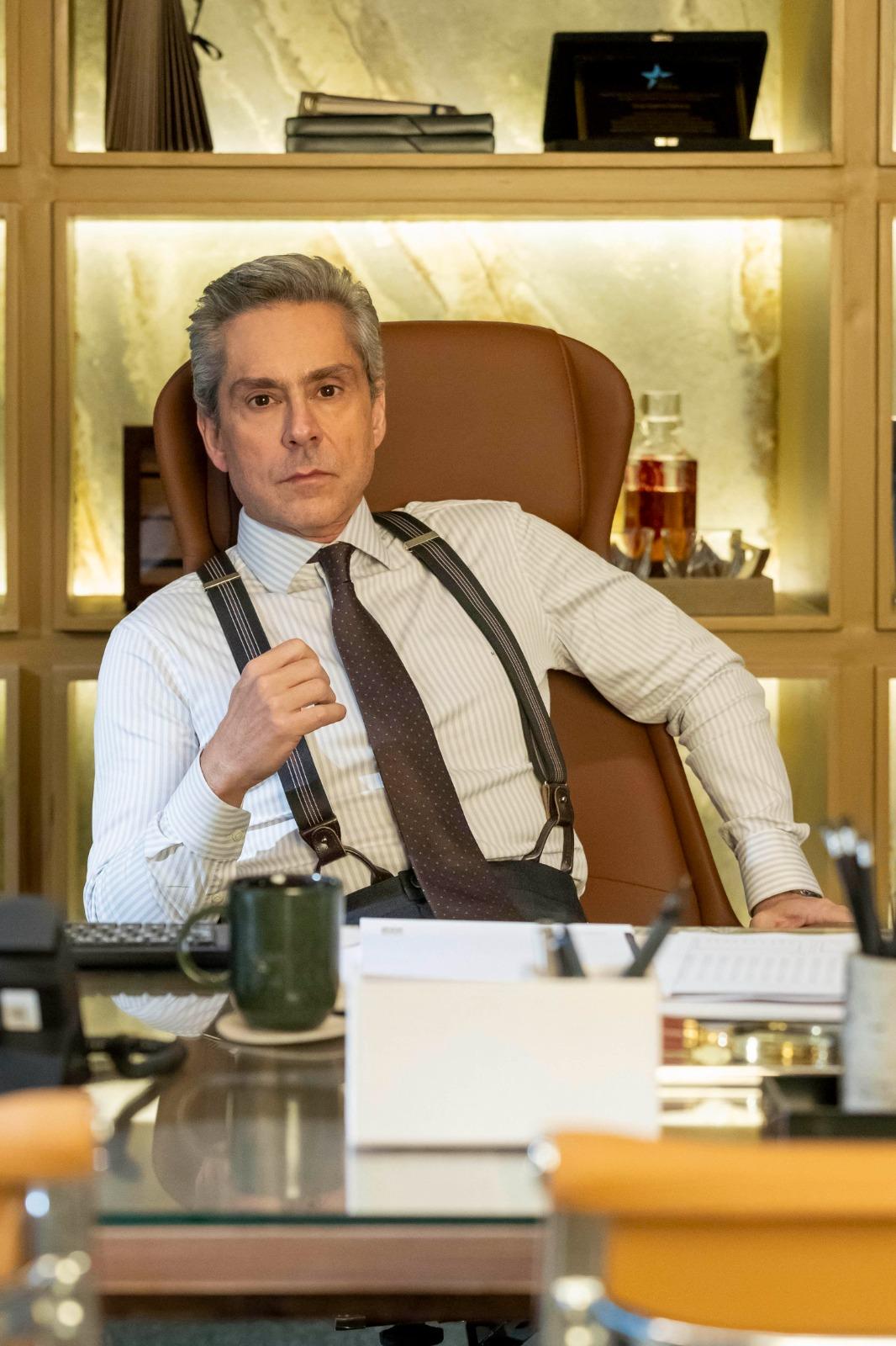 Alexandre Nero caracterizado de Marco Aurélio